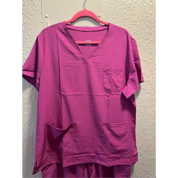 Azalea Pink Scrub Set Woman’s Size XXL NEW Top And Bottoms - Picture 4 of 14